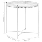 Table d'appoint en verre argenté, petite table d'appoint miroir en fil d'acier