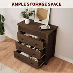 Commode et table de chevet à 3 tiroirs cannelés, commode en bois avec rangement pour chambre à coucher, salon, couloir ou entrée