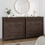 Commode et table de chevet à 3 tiroirs cannelés, commode en bois avec rangement pour chambre à coucher, salon, couloir ou entrée