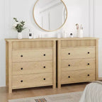 Commode et table de chevet à 3 tiroirs cannelés, commode en bois avec rangement pour chambre à coucher, salon, couloir ou entrée