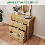 Commode et table de chevet à 3 tiroirs cannelés, commode en bois avec rangement pour chambre à coucher, salon, couloir ou entrée