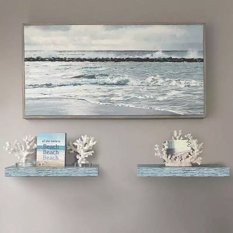 Lot de 2 étagères murales flottantes rectangulaires de 40,6 cm – pour la décoration intérieure, pour exposer trophées, livres, cadres photo et plus encore