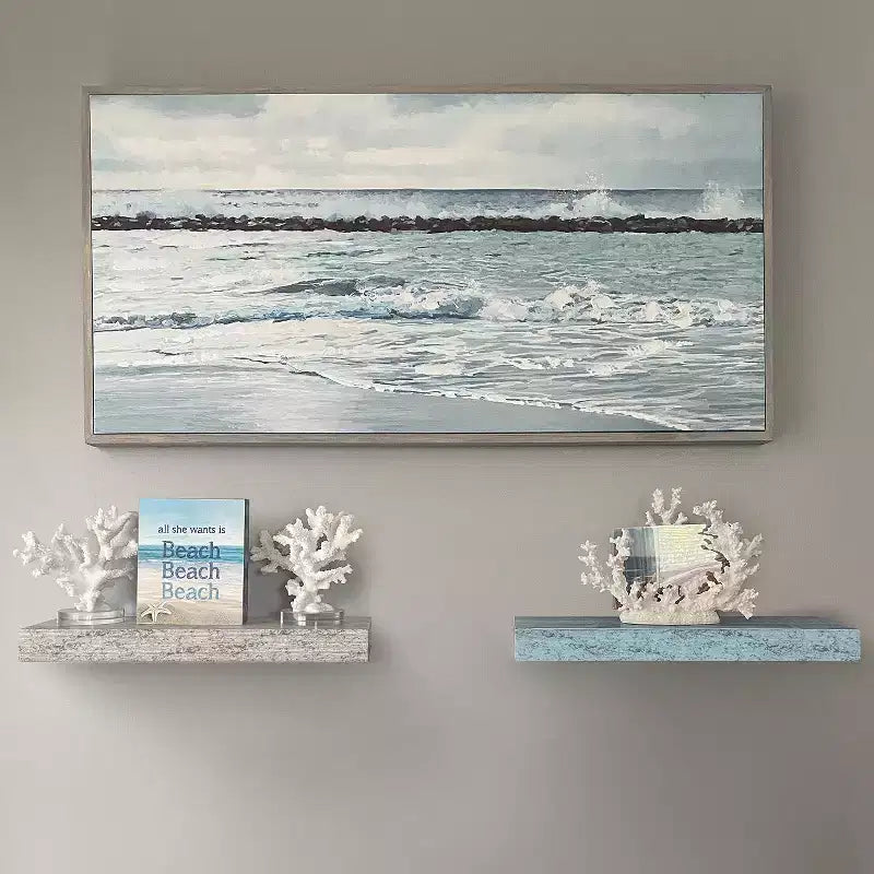 Lot de 2 étagères murales flottantes rectangulaires de 40,6 cm – pour la décoration intérieure, pour exposer trophées, livres, cadres photo et plus encore