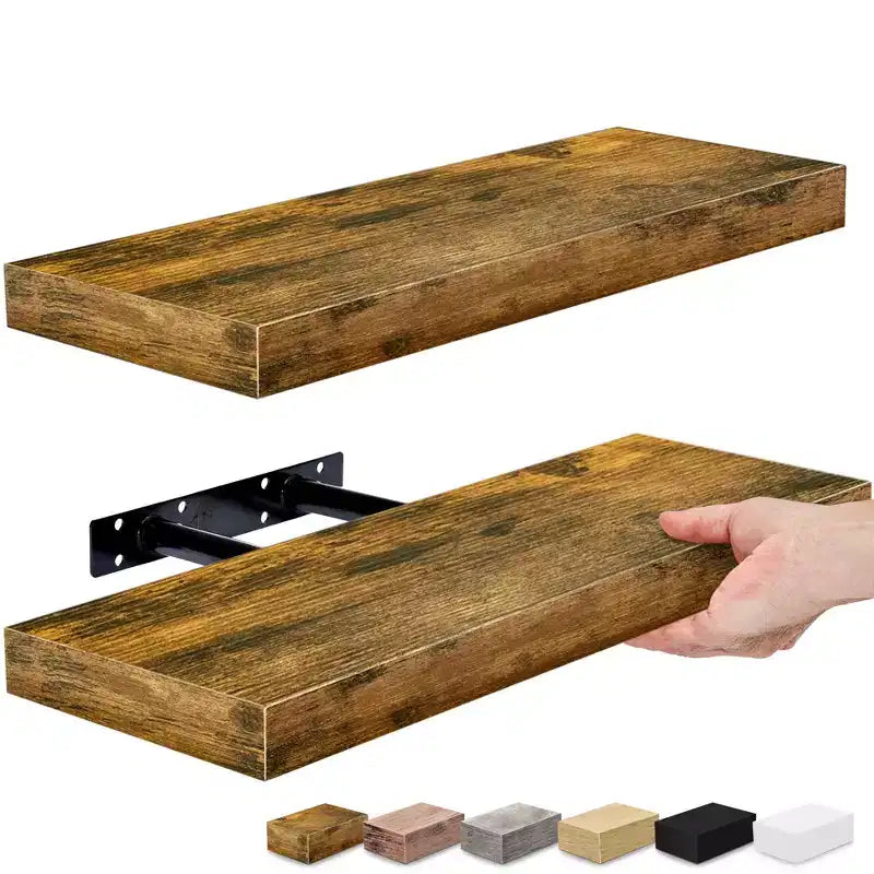 Lot de 2 étagères murales flottantes rectangulaires de 40,6 cm – pour la décoration intérieure, pour exposer trophées, livres, cadres photo et plus encore