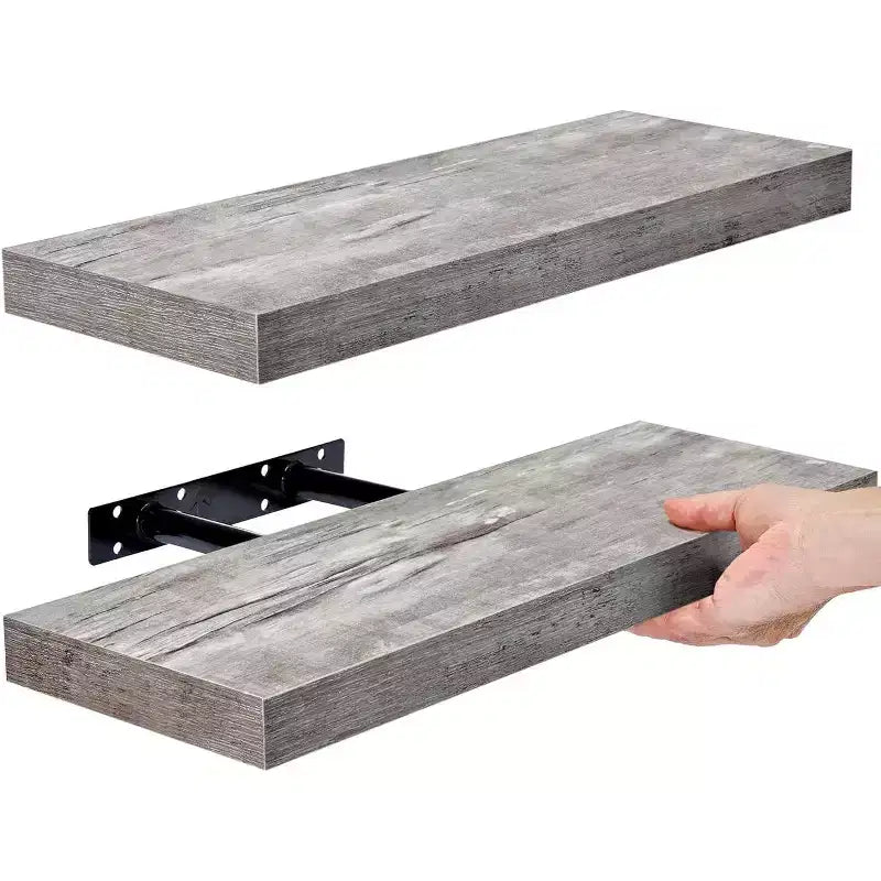 Lot de 2 étagères murales flottantes rectangulaires de 40,6 cm – pour la décoration intérieure, pour exposer trophées, livres, cadres photo et plus encore