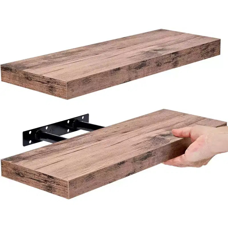 Lot de 2 étagères murales flottantes rectangulaires de 40,6 cm – pour la décoration intérieure, pour exposer trophées, livres, cadres photo et plus encore