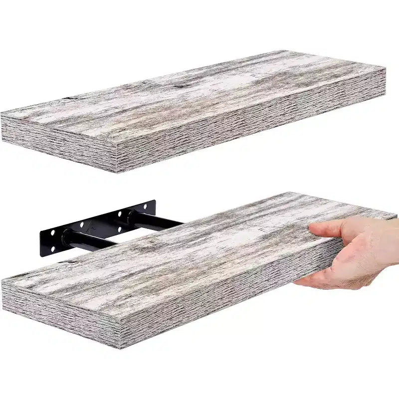 Lot de 2 étagères murales flottantes rectangulaires de 40,6 cm – pour la décoration intérieure, pour exposer trophées, livres, cadres photo et plus encore