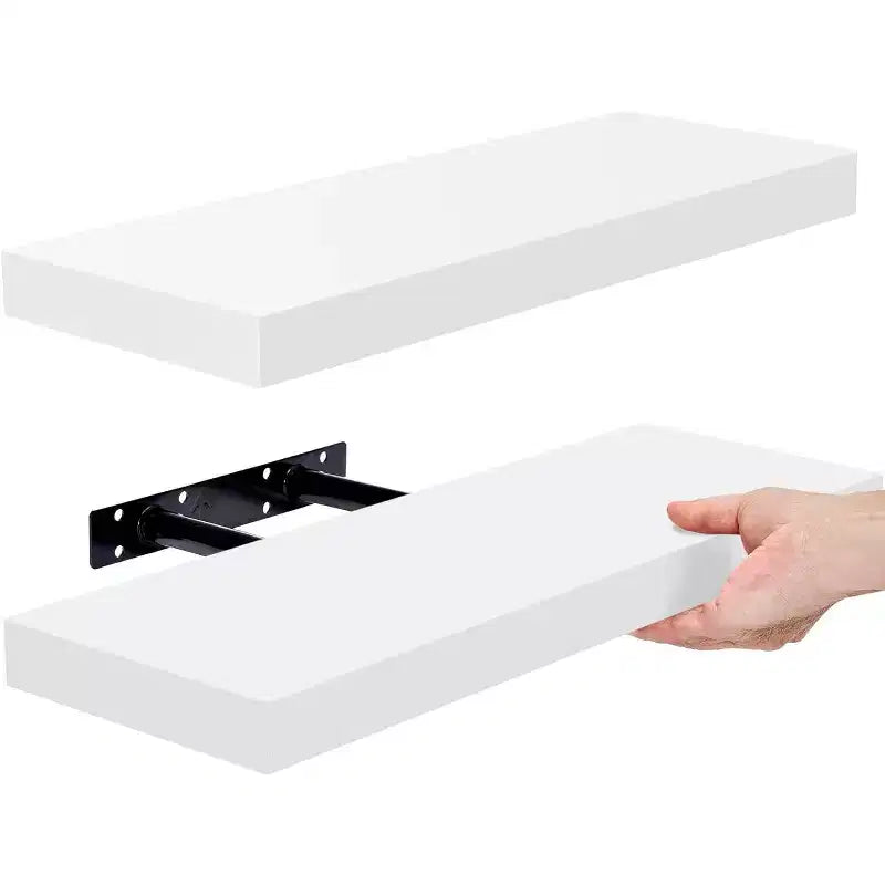 Lot de 2 étagères murales flottantes rectangulaires de 40,6 cm – pour la décoration intérieure, pour exposer trophées, livres, cadres photo et plus encore