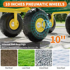 Chariot pliant robuste pour terrasse avec pneus tout-terrain de 10 po | Capacité de 227 kg, 4 côtés en maille amovibles, poignée pivotante à 180° pour cuisine et terrasse