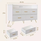Commode en bois à 5 tiroirs avec étagère de présentation, armoire de rangement moderne pour chambre à coucher, salon, entrée