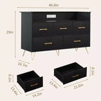 Commode en bois à 5 tiroirs avec étagère de présentation, armoire de rangement moderne pour chambre à coucher, salon, entrée