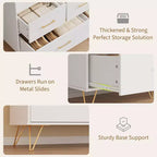 Commode en bois à 5 tiroirs avec étagère de présentation, armoire de rangement moderne pour chambre à coucher, salon, entrée
