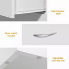 Grande commode à 8 tiroirs pour chambre à coucher, commode moderne de 140 cm de large, meuble TV avec poignées métalliques, organisateur de tiroirs en bois, blanc