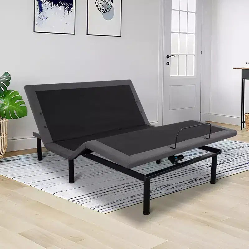Cadre de lit réglable avec fonction de massage – Sommier électrique, Veilleuse LED sous le lit, Positions prédéfinies : Zéro gravité/Anti-ronflement/Mémoire