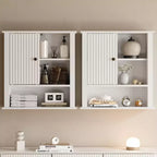 Armoire à pharmacie avec porte coulissante cannelée, armoire de salle de bain murale avec étagères réglables, rangement au-dessus des toilettes, conforme TSCA et EPA, blanc
