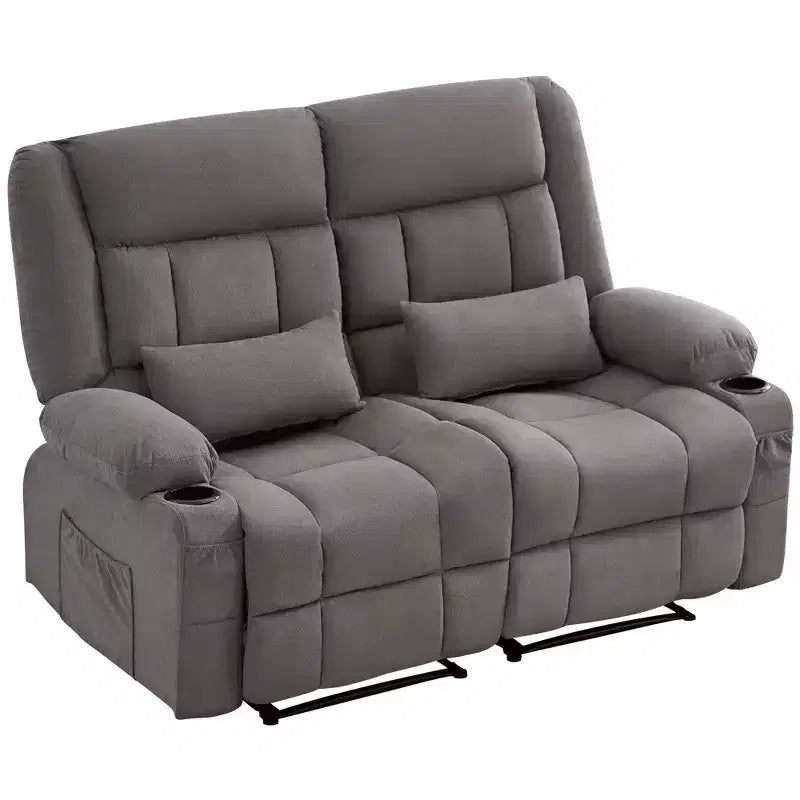 Canapé inclinable rectangulaire en tissu avec accoudoirs, surmatelas, largeur 157 cm