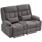 Canapé inclinable rectangulaire en tissu avec accoudoirs, surmatelas, largeur 157 cm
