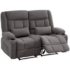 Canapé inclinable rectangulaire en tissu avec accoudoirs, surmatelas, largeur 157 cm