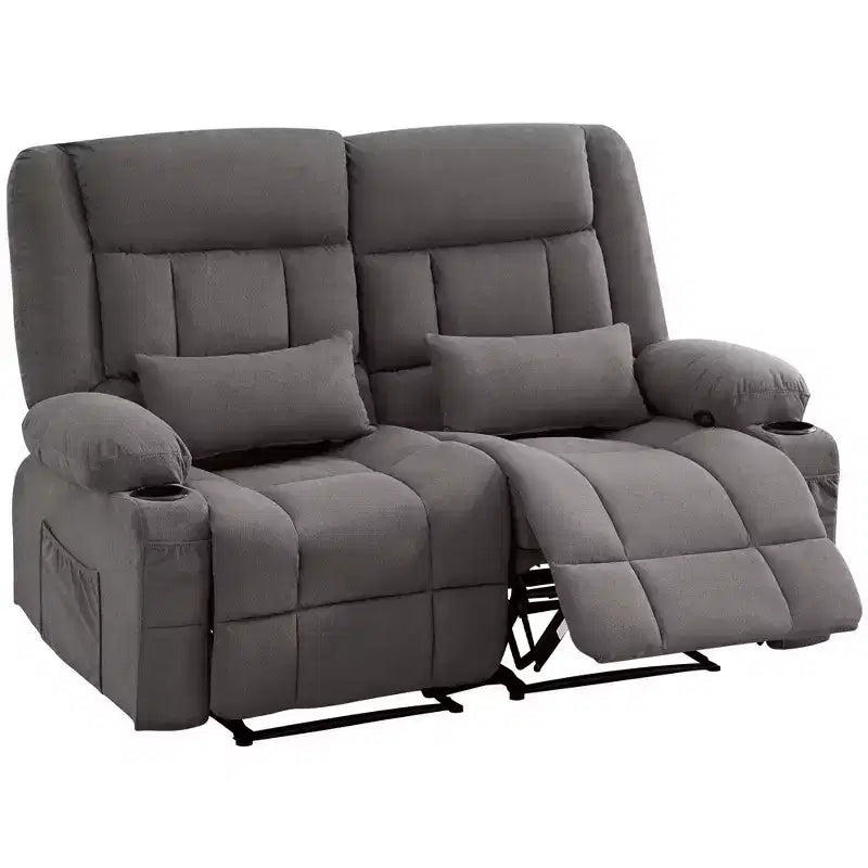 Canapé inclinable rectangulaire en tissu avec accoudoirs, surmatelas, largeur 157 cm