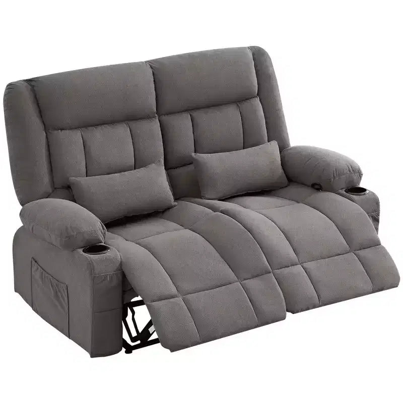 Canapé inclinable rectangulaire en tissu avec accoudoirs, surmatelas, largeur 157 cm