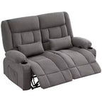 Canapé inclinable rectangulaire en tissu avec accoudoirs, surmatelas, largeur 157 cm