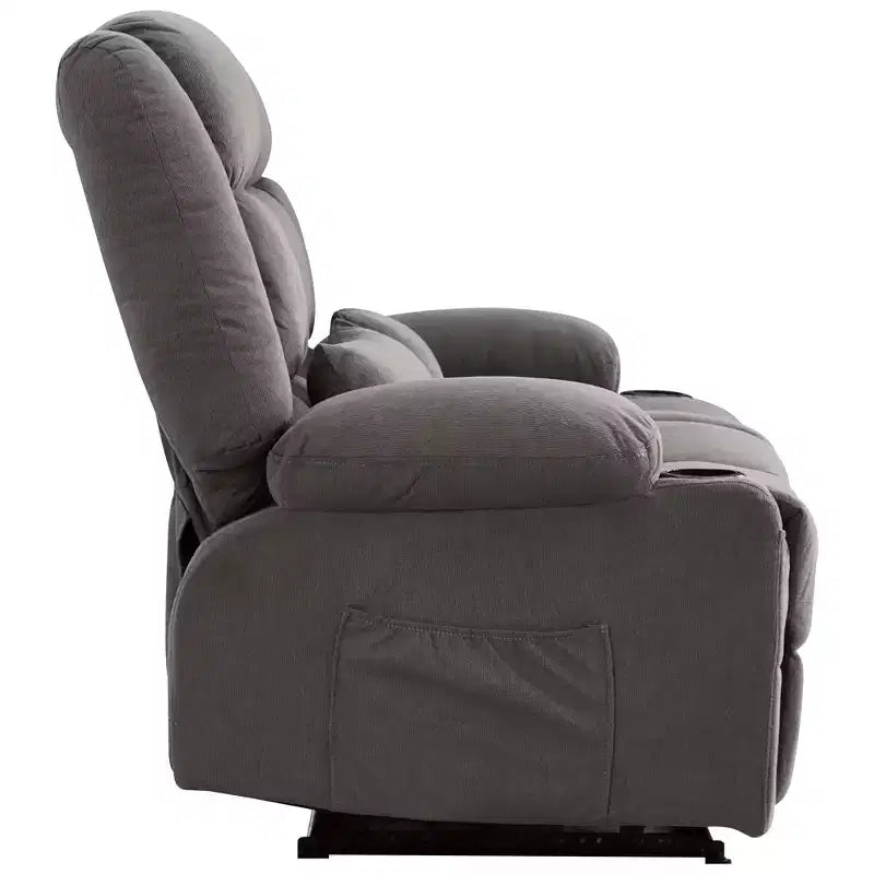 Canapé inclinable rectangulaire en tissu avec accoudoirs, surmatelas, largeur 157 cm