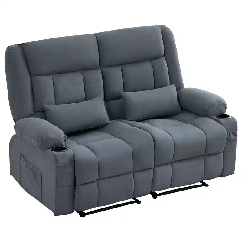 Canapé inclinable rectangulaire en tissu avec accoudoirs, surmatelas, largeur 157 cm