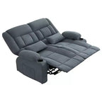 Canapé inclinable rectangulaire en tissu avec accoudoirs, surmatelas, largeur 157 cm