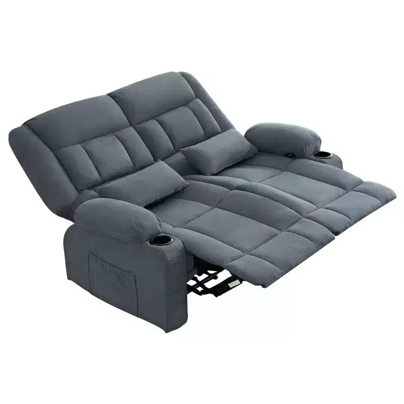 Canapé inclinable rectangulaire en tissu avec accoudoirs, surmatelas, largeur 157 cm