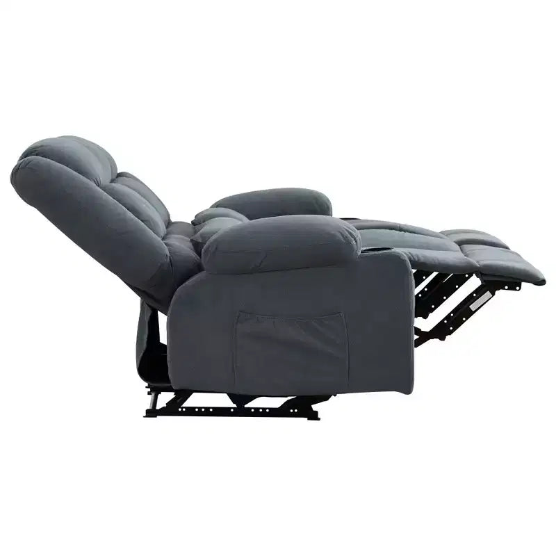 Canapé inclinable rectangulaire en tissu avec accoudoirs, surmatelas, largeur 157 cm