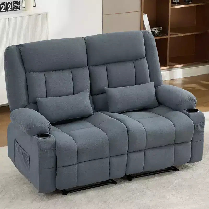 Canapé inclinable rectangulaire en tissu avec accoudoirs, surmatelas, largeur 157 cm