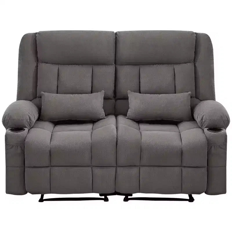 Canapé inclinable rectangulaire en tissu avec accoudoirs, surmatelas, largeur 157 cm