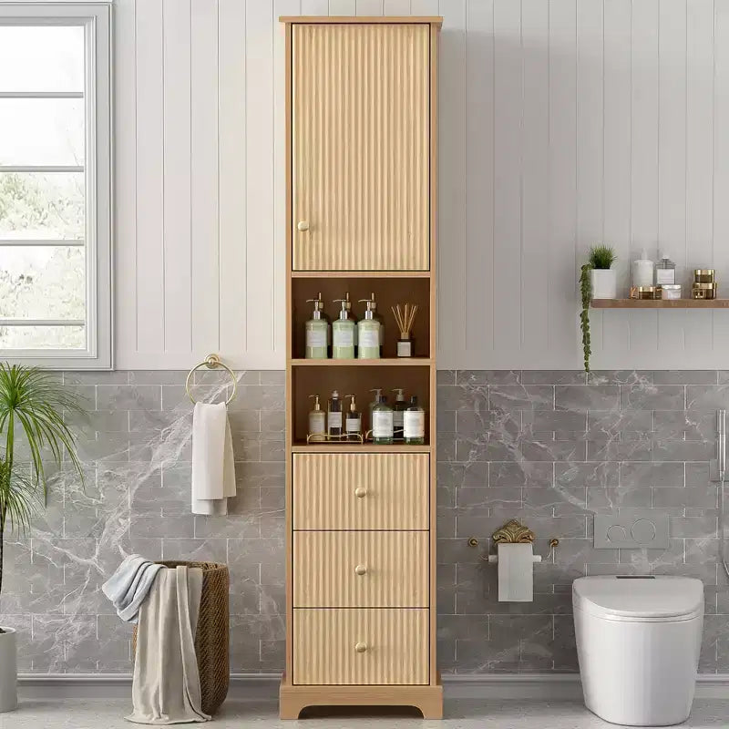 Freestanding Bathroom Storage Cabinet with 3 Drawers, Adjustable Shelf, Soft Close Doors - ModernLuxe