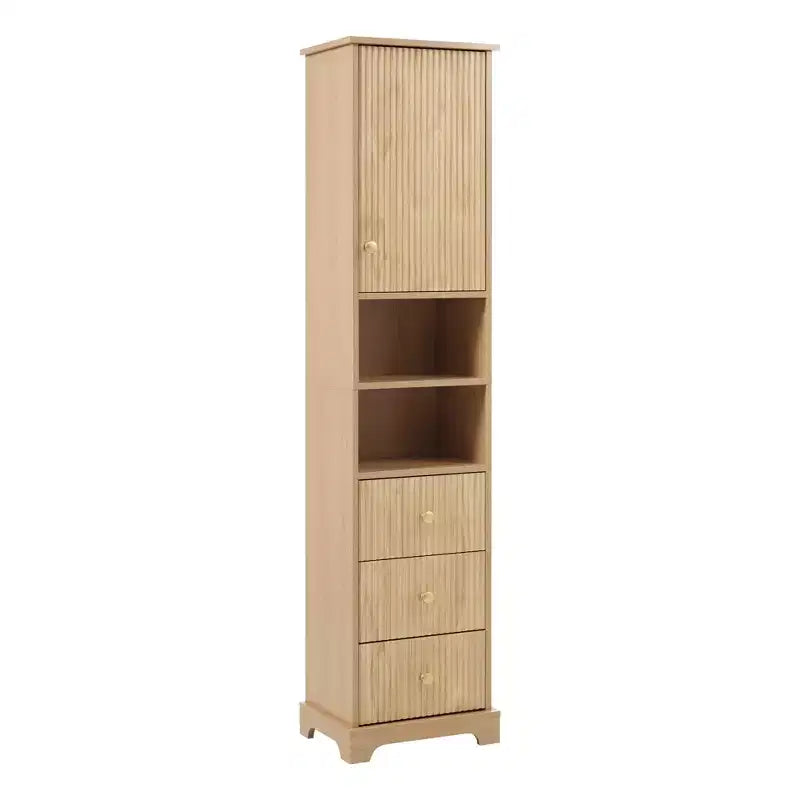 Meuble de Rangement Autonome pour Salle de Bain avec 3 Tiroirs, Étagère Réglable, Portes à Fermeture Douce