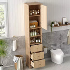 Meuble de Rangement Autonome pour Salle de Bain avec 3 Tiroirs, Étagère Réglable, Portes à Fermeture Douce