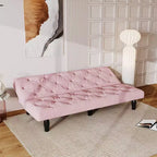 Canapé-lit transformable en velours pour salon familial, appartement, chambre à coucher, rose