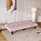 Canapé-lit transformable en velours pour salon familial, appartement, chambre à coucher, rose
