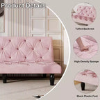 Canapé-lit transformable en velours pour salon familial, appartement, chambre à coucher, rose