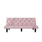 Canapé-lit transformable en velours pour salon familial, appartement, chambre à coucher, rose