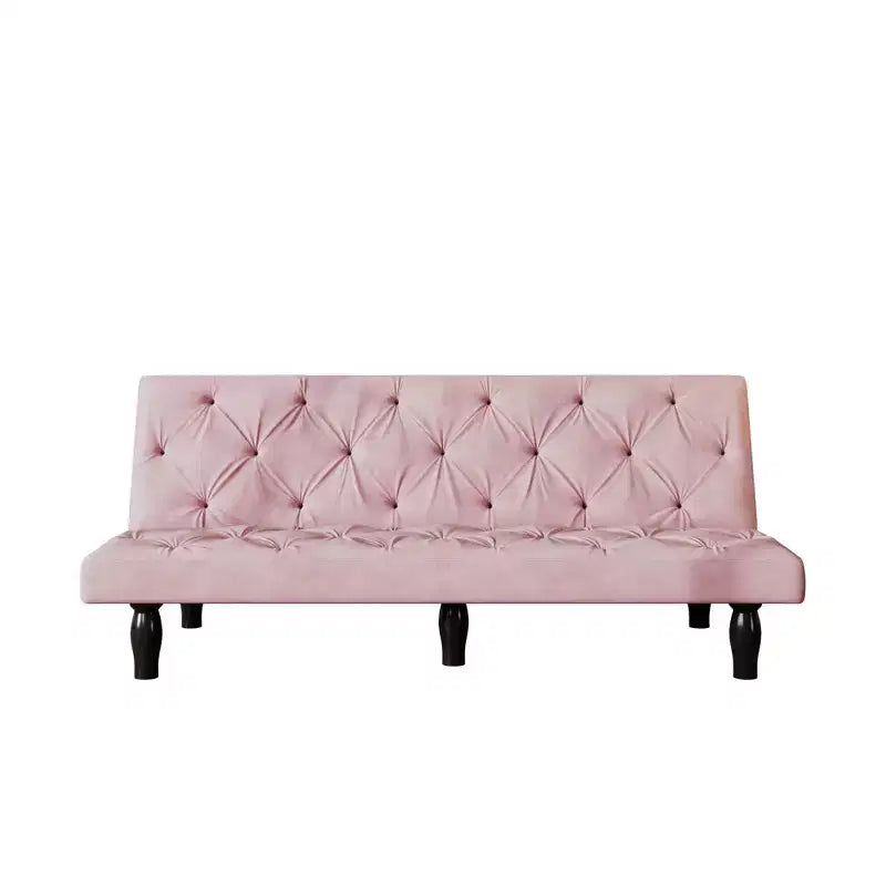 Canapé-lit transformable en velours pour salon familial, appartement, chambre à coucher, rose