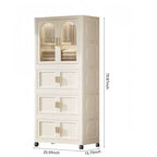 25,59 penderie pliable latérale, 25,5915,7570,87, avec porte magnétique, armoire de rangement en plastique avec roues