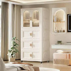 25,59 penderie pliable latérale, 25,5915,7570,87, avec porte magnétique, armoire de rangement en plastique avec roues