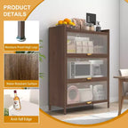 Armoire de rangement haute en métal avec 3 portes basculantes, Organisateur autoportant en acier avec un grand espace de rangement pour chambre, salon, cuisine