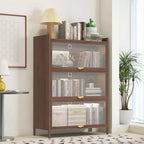 Tall Metal Storage Cabinet with 3 Flip Doors, Freestanding Steel Organizer with Ample Storage Space for Bedroom, Living Room, Kitchen