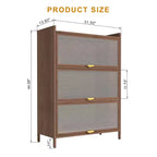 Armoire de rangement haute en métal avec 3 portes basculantes, Organisateur autoportant en acier avec un grand espace de rangement pour chambre, salon, cuisine
