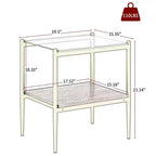Tables d'appoint modernes avec plateau en verre trempé, lot de 2
