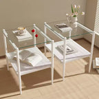 Tables d'appoint modernes avec plateau en verre trempé, lot de 2