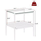 Tables d'appoint modernes avec plateau en verre trempé, lot de 2