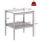 Tables d'appoint modernes avec plateau en verre trempé, lot de 2