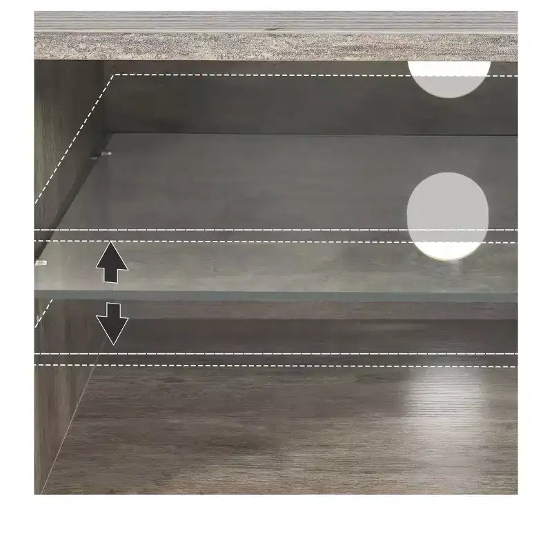 Meuble TV LED avec prises de courant et étagères de rangement pour téléviseurs 70/65/60 pouces, console multimédia de meuble TV pour salon
